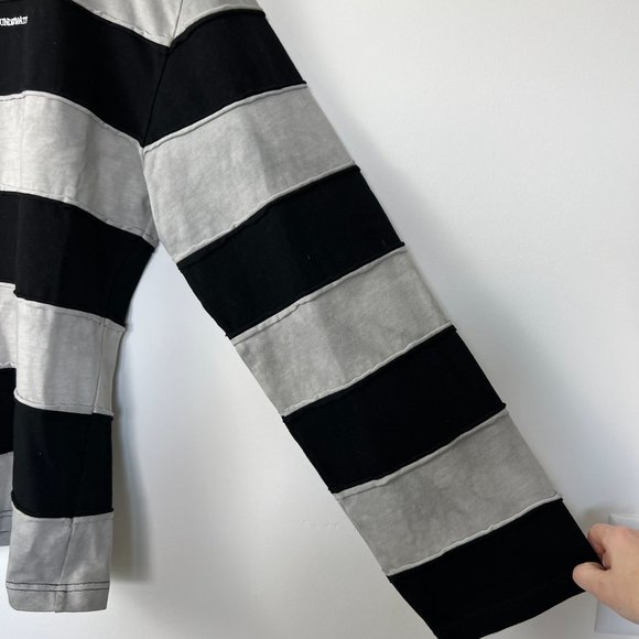 Underwater Ayu Cyberpunk Light Tie Dye Spliced Stripe Light Sweatshirt Top - Picture 5 of 7